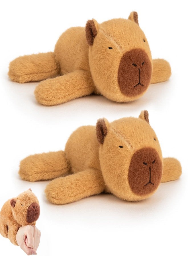 Simgoing 2 Pcs Capybara Slap Bracelets Plush Stuffed Animal Slap Bracelets 8.5'' Wrist Capybara Toy for Christmas Birthday Party Favor Supply Gift (Classic) - Image 1